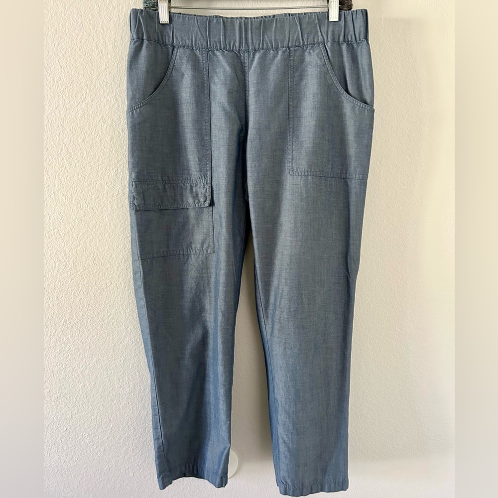 Chambray Blue Cropped Pants